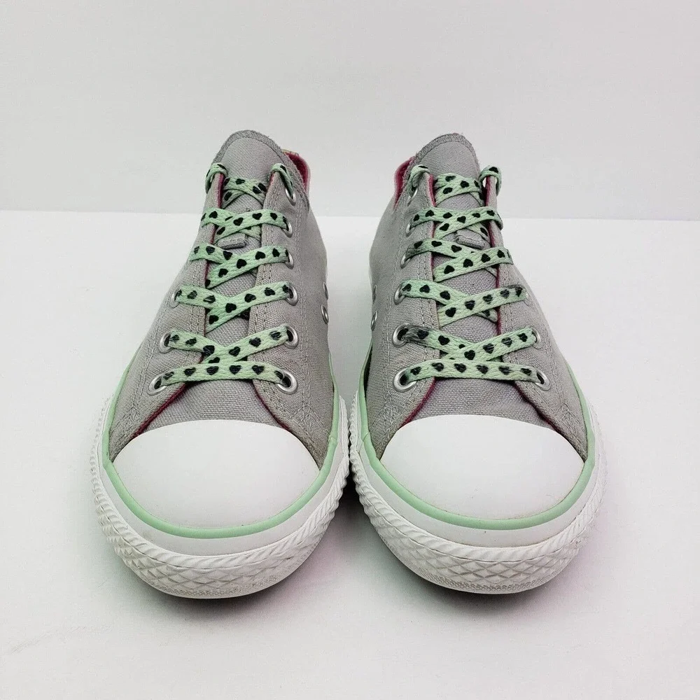 Converse All Star Double Tongue Girls Sz 5Y Womens Sz 6.5 Gray Low Shoes